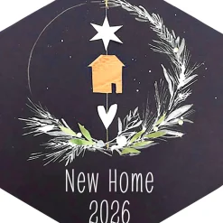 New Home Metal Personalized Ornament, Custom Text