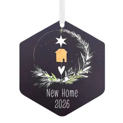 New Home Metal Personalized Ornament, Custom Text
