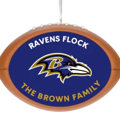 NFL Baltimore Ravens Football Personalized Ornament, Custom Text