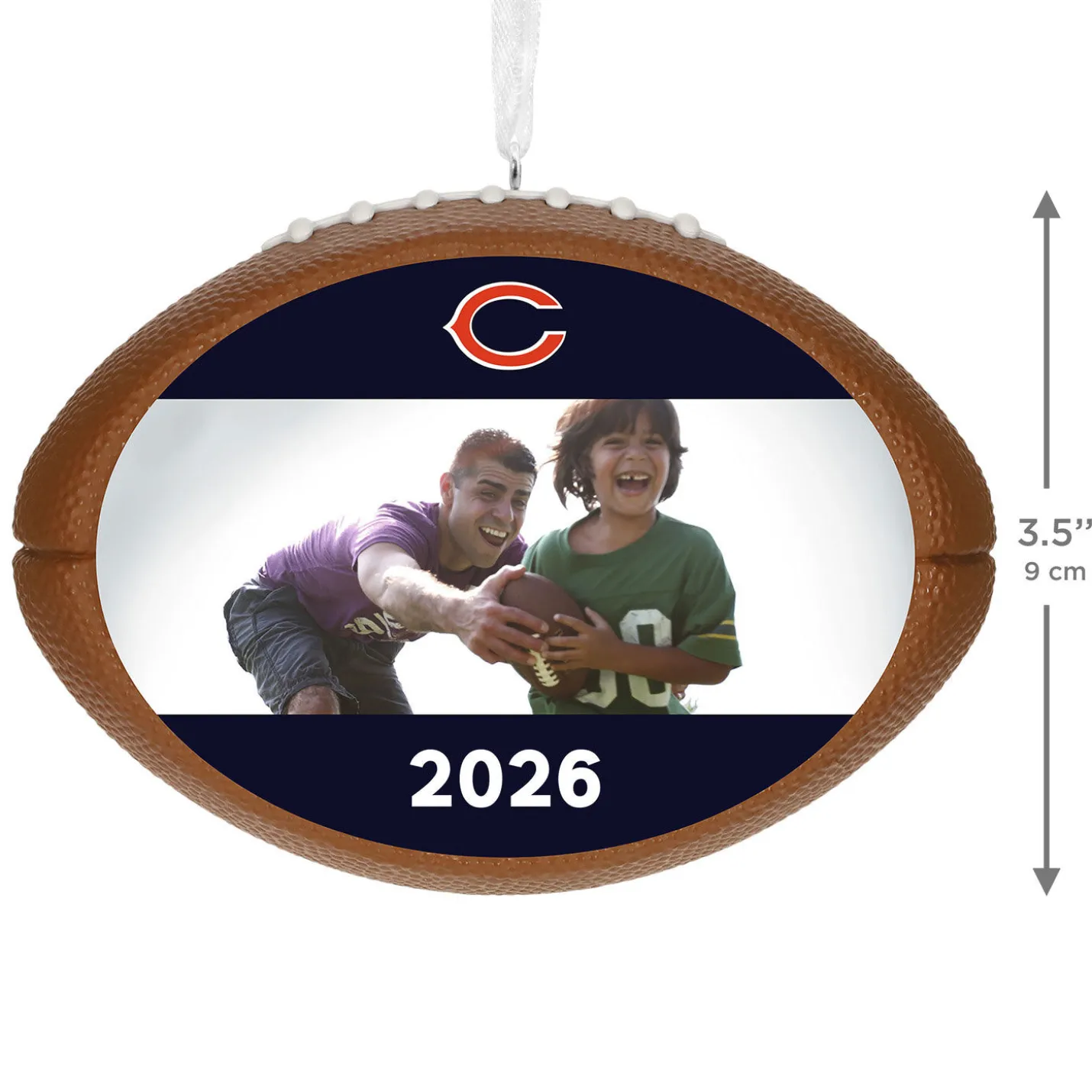 NFL Chicago Bears Football Personalized Ornament, Custom Photo and Text