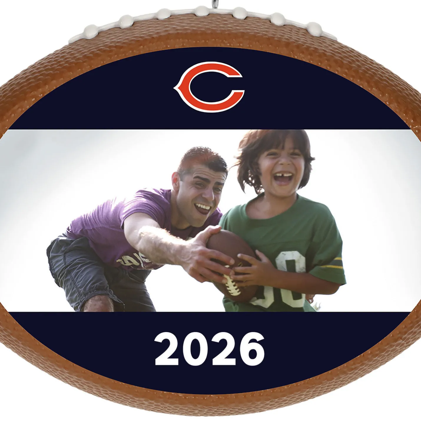 NFL Chicago Bears Football Personalized Ornament, Custom Photo and Text