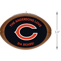 NFL Chicago Bears Football Personalized Ornament, Custom Text