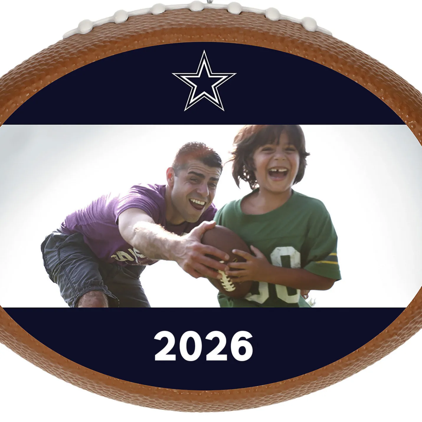 NFL Dallas Cowboys Football Personalized Ornament, Custom Photo and Text