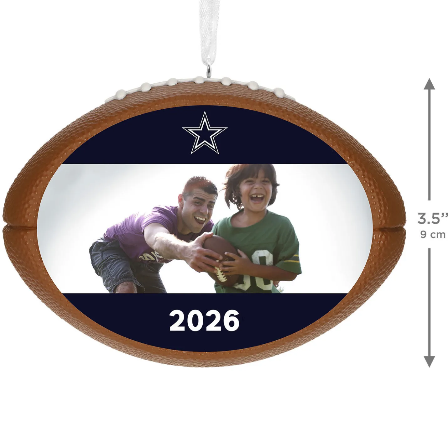 NFL Dallas Cowboys Football Personalized Ornament, Custom Photo and Text