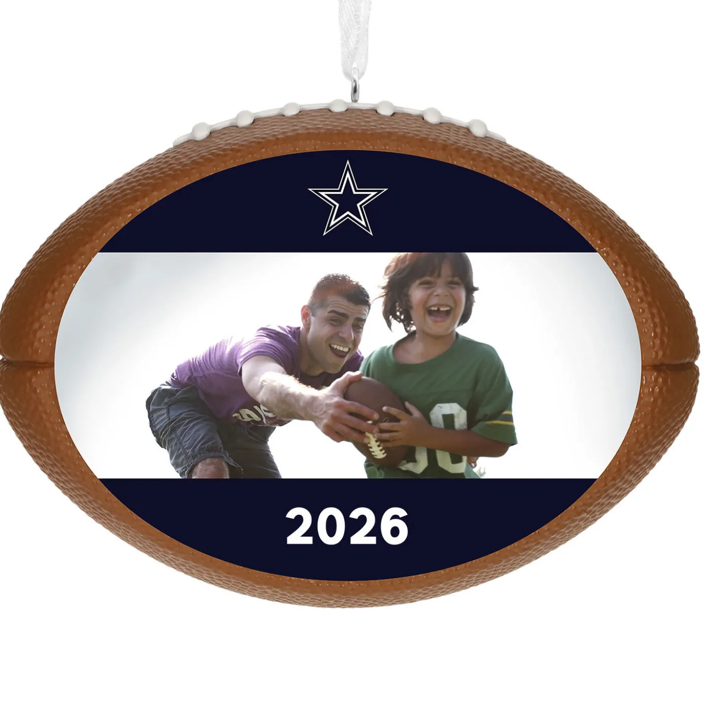 NFL Dallas Cowboys Football Personalized Ornament, Custom Photo and Text
