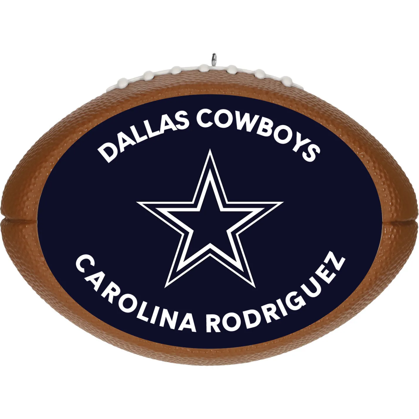 NFL Dallas Cowboys Football Personalized Ornament, Custom Text