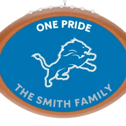 NFL Detroit Lions Football Personalized Ornament, Custom Text