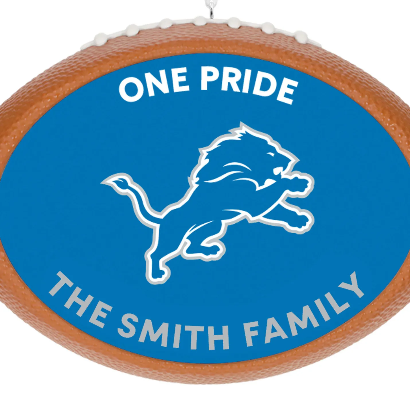 NFL Detroit Lions Football Personalized Ornament, Custom Text