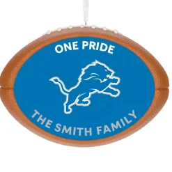 NFL Detroit Lions Football Personalized Ornament, Custom Text