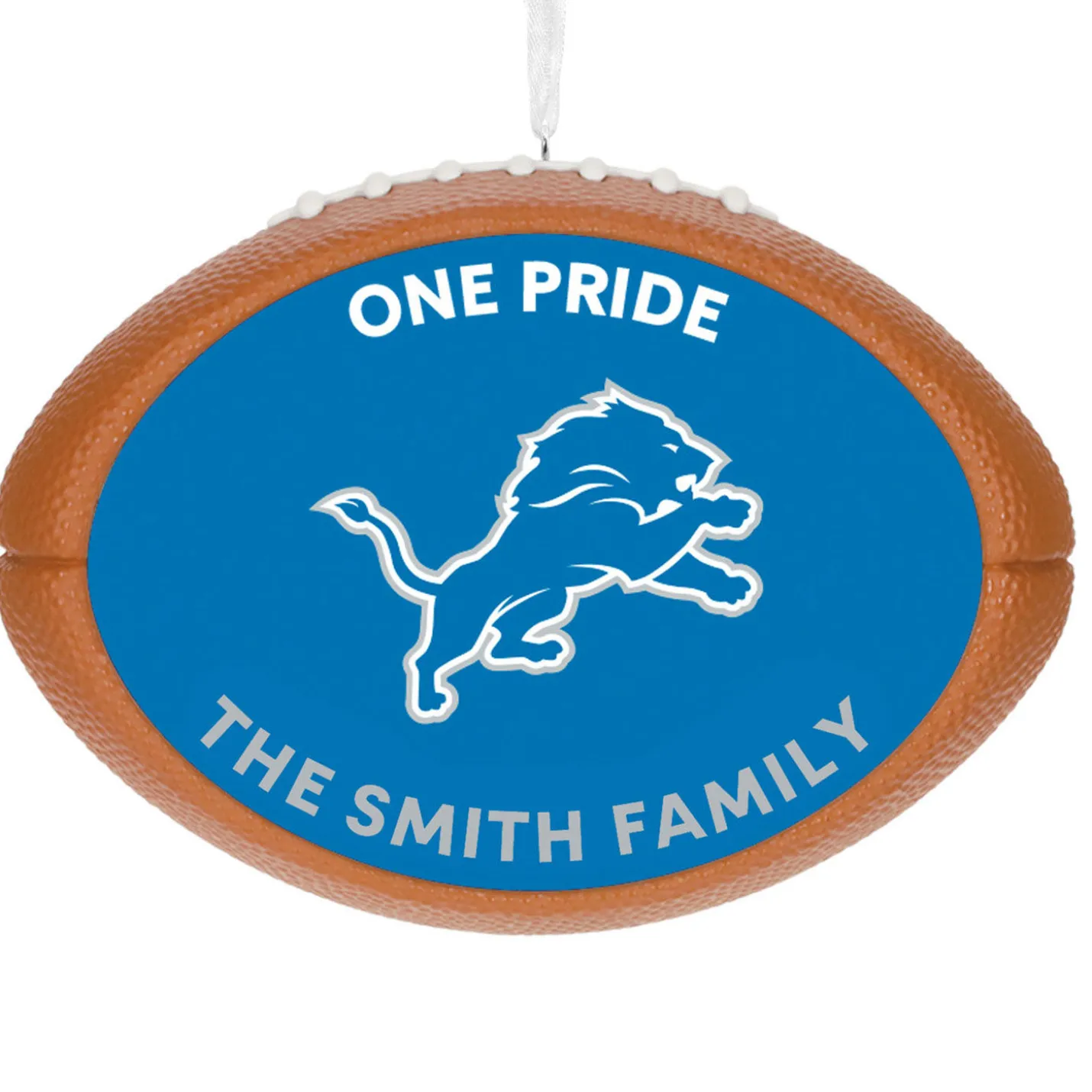 NFL Detroit Lions Football Personalized Ornament, Custom Text