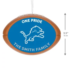NFL Detroit Lions Football Personalized Ornament, Custom Text