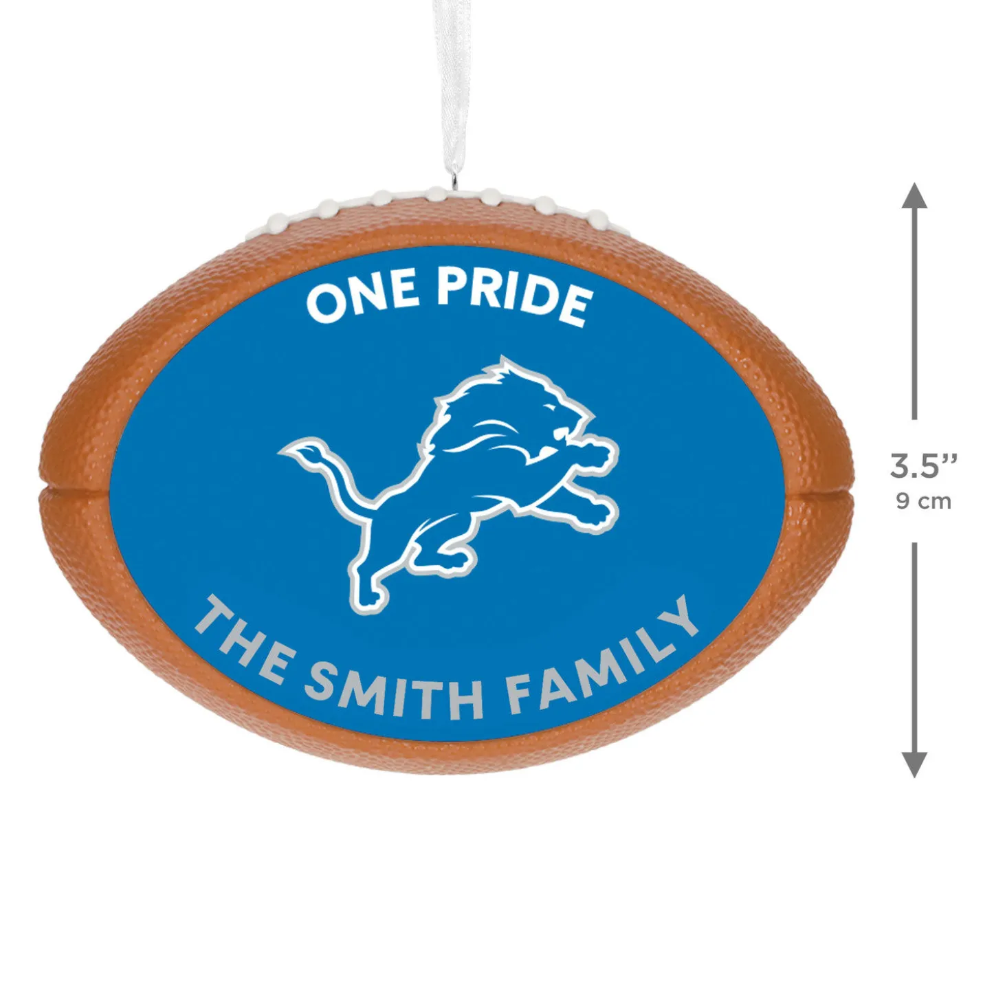 NFL Detroit Lions Football Personalized Ornament, Custom Text