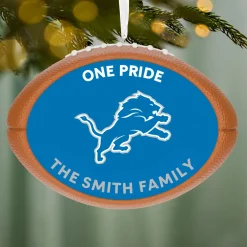 NFL Detroit Lions Football Personalized Ornament, Custom Text