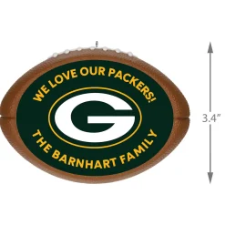NFL Green Bay Packers Football Personalized Ornament, Custom Text