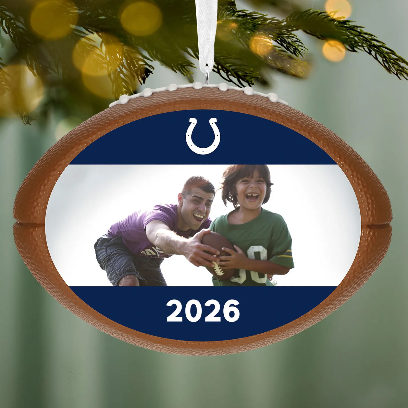 NFL Indianapolis Colts Football Personalized Ornament, Custom Photo and Text