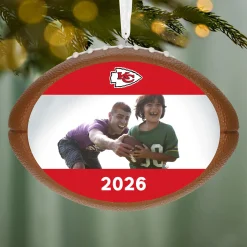 NFL Kansas City Chiefs Football Personalized Ornament, Custom Photo and Text