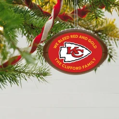 NFL Kansas City Chiefs Football Personalized Ornament, Custom Text