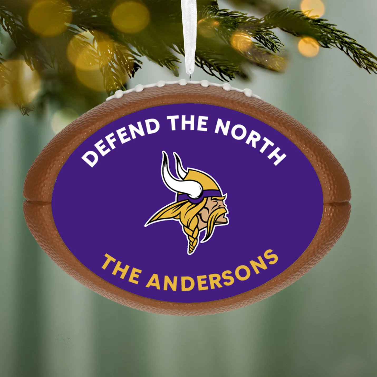 NFL Minnesota Vikings Football Personalized Ornament, Custom Text