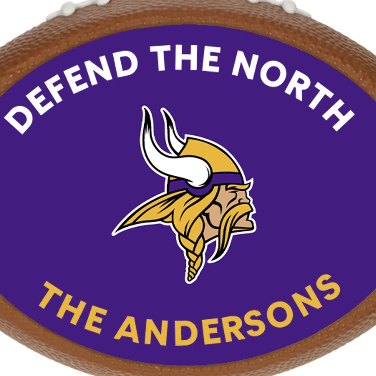 NFL Minnesota Vikings Football Personalized Ornament, Custom Text