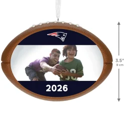 NFL New England Patriots Football Personalized Ornament, Custom Photo and Text