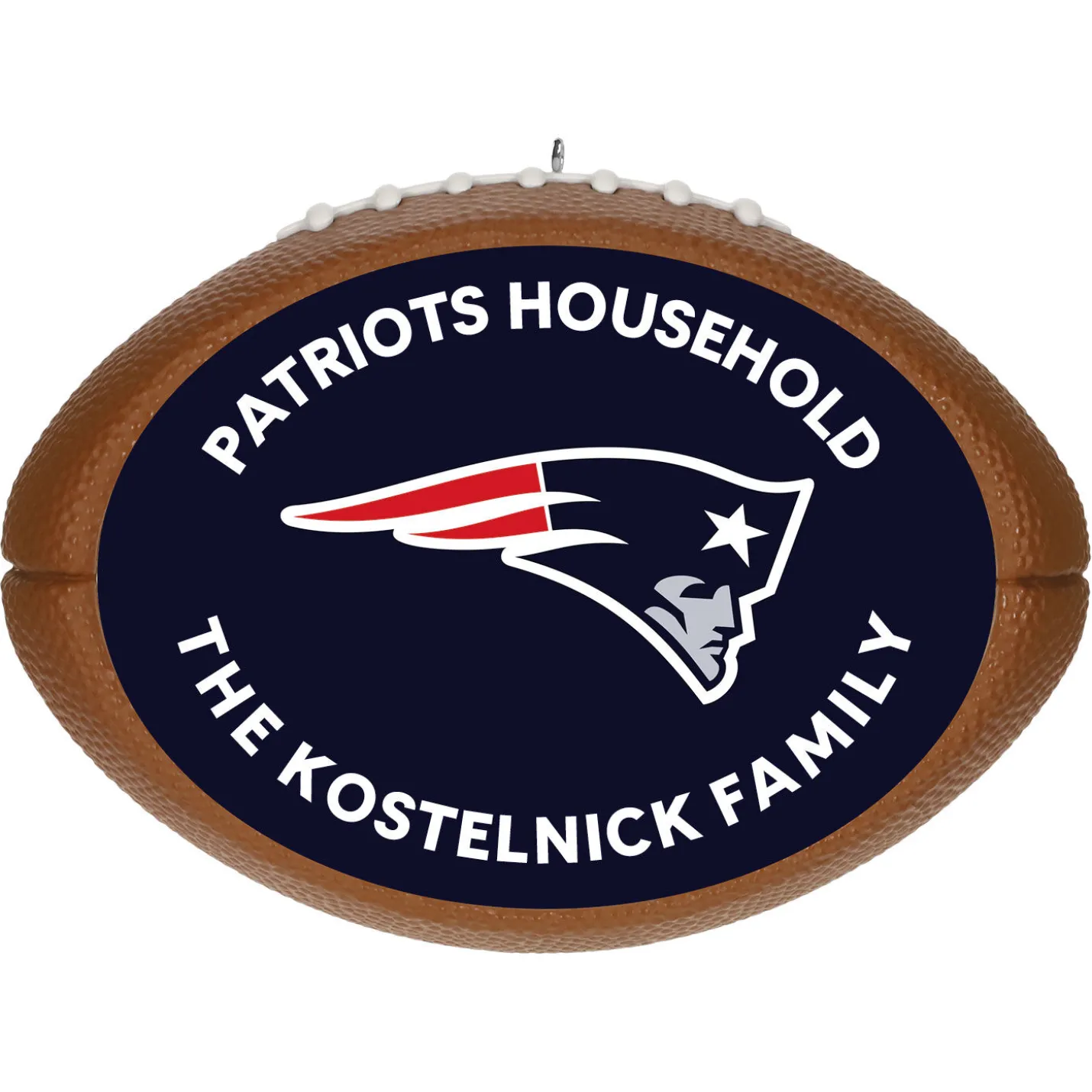 NFL New England Patriots Football Personalized Ornament, Custom Text