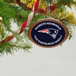 NFL New England Patriots Football Personalized Ornament, Custom Text