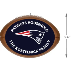 NFL New England Patriots Football Personalized Ornament, Custom Text