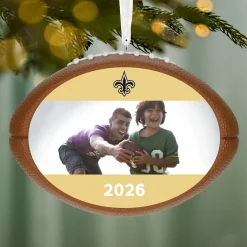 NFL New Orleans Saints Football Personalized Ornament, Custom Photo and Text