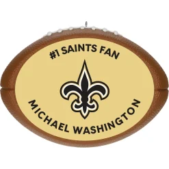 NFL New Orleans Saints Football Personalized Ornament, Custom Text