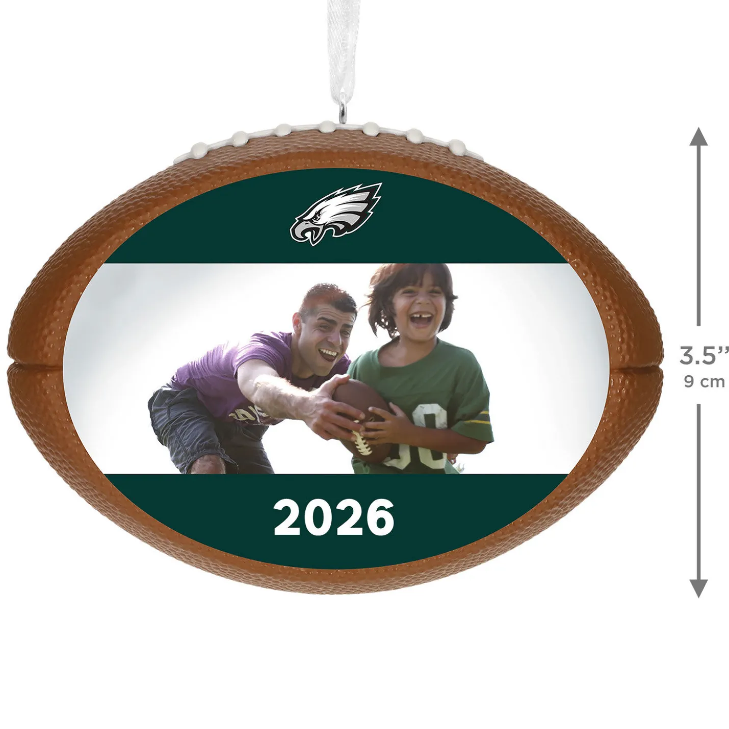 NFL Philadelphia Eagles Football Personalized Ornament, Custom Photo and Text