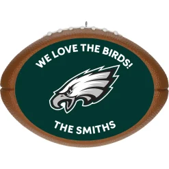 NFL Philadelphia Eagles Football Personalized Ornament, Custom Text