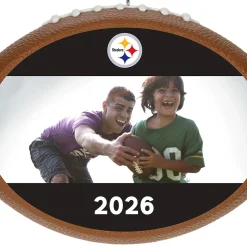 NFL Pittsburgh Steelers Football Personalized Ornament, Custom Photo and Text