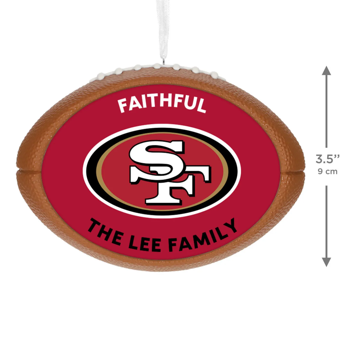 NFL San Francisco 49ers Football Personalized Ornament, Custom Text