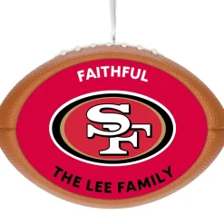 NFL San Francisco 49ers Football Personalized Ornament, Custom Text