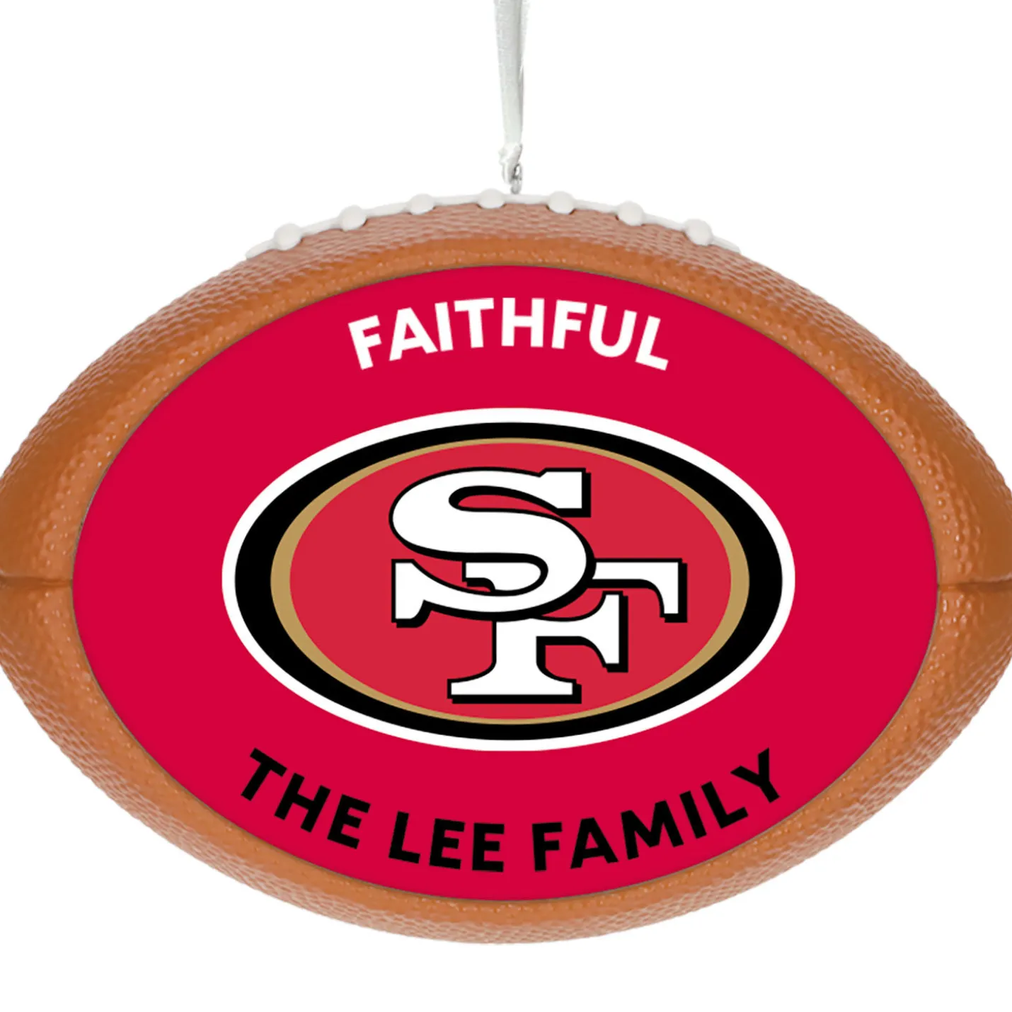 NFL San Francisco 49ers Football Personalized Ornament, Custom Text