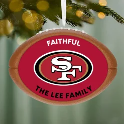 NFL San Francisco 49ers Football Personalized Ornament, Custom Text