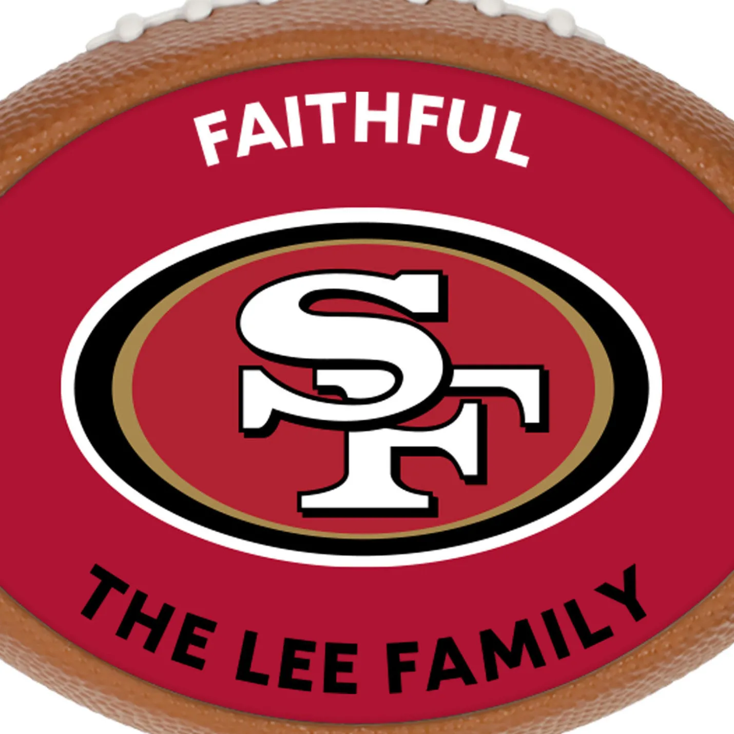 NFL San Francisco 49ers Football Personalized Ornament, Custom Text