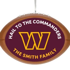 NFL Washington Commanders Football Personalized Ornament, Custom Text