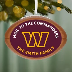 NFL Washington Commanders Football Personalized Ornament, Custom Text