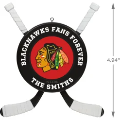 NHL Chicago Blackhawks® Hockey Personalized Ornament, Custom Text