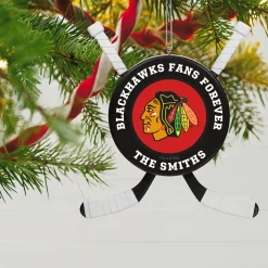 NHL Chicago Blackhawks® Hockey Personalized Ornament, Custom Text