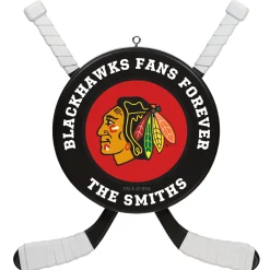 NHL Chicago Blackhawks® Hockey Personalized Ornament, Custom Text
