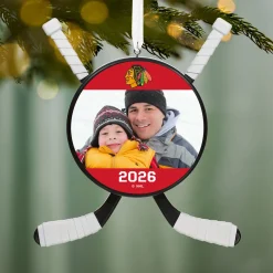 NHL Chicago Blackhawks® Hockey Personalized Ornament, Custom Photo and Text