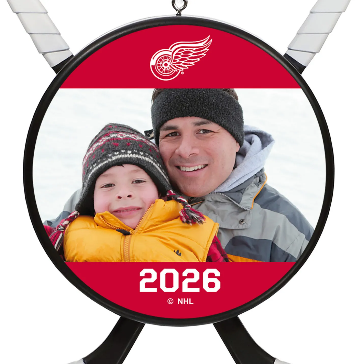 NHL Detroit Red Wings® Hockey Personalized Ornament, Custom Photo and Text