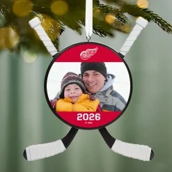 NHL Detroit Red Wings® Hockey Personalized Ornament, Custom Photo and Text