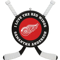 NHL Detroit Red Wings® Hockey Personalized Ornament, Custom Text