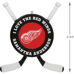 NHL Detroit Red Wings® Hockey Personalized Ornament, Custom Text