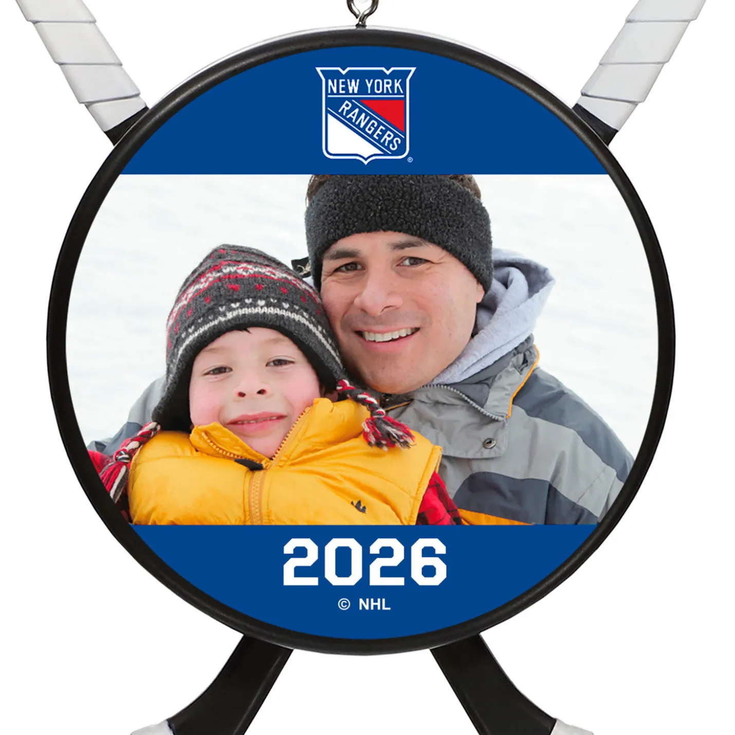 NHL New York Rangers® Hockey Personalized Ornament, Custom Photo and Text