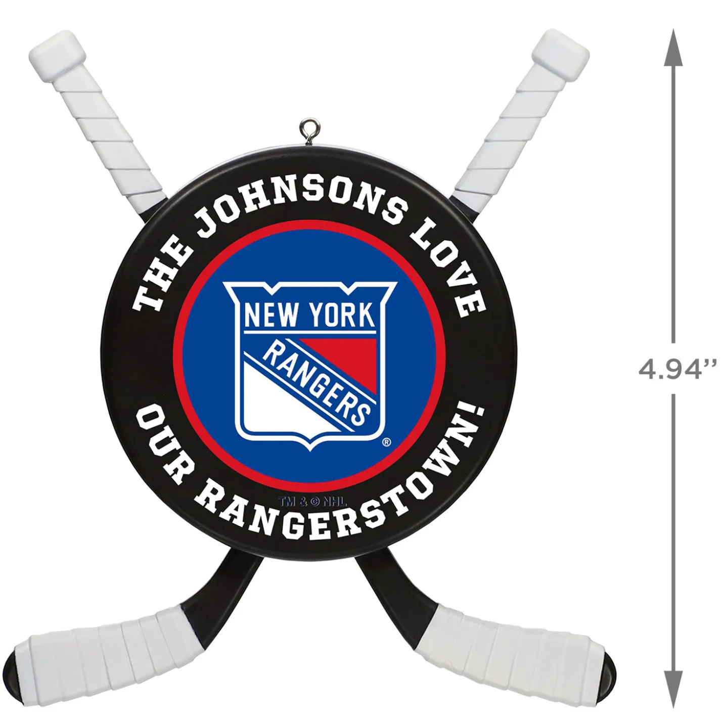 NHL New York Rangers® Hockey Personalized Ornament, Custom Text