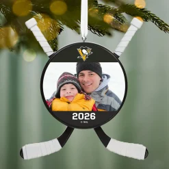 NHL Pittsburgh Penguins® Hockey Personalized Ornament, Custom Photo and Text